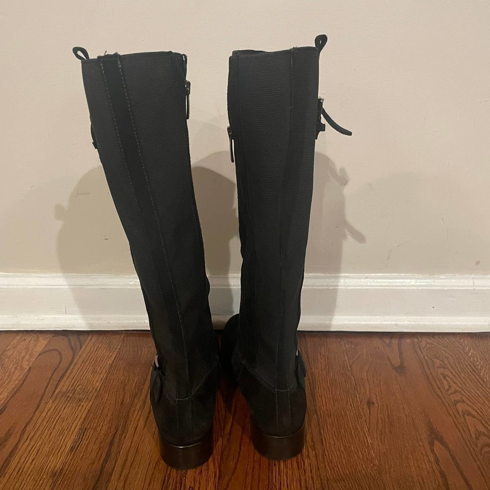 La Canadienne Samia Waterproof Knee High Boot Black Suede View 5